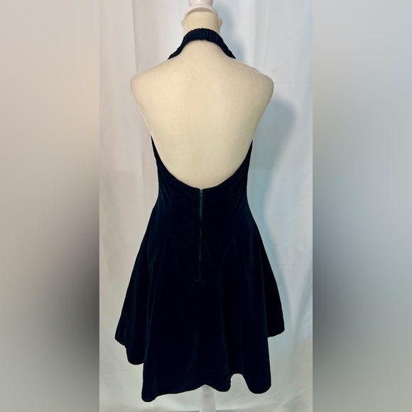 VINTAGE 80s 90s Stepping Out velvet mini prom DRESS - Picture 3 of 8